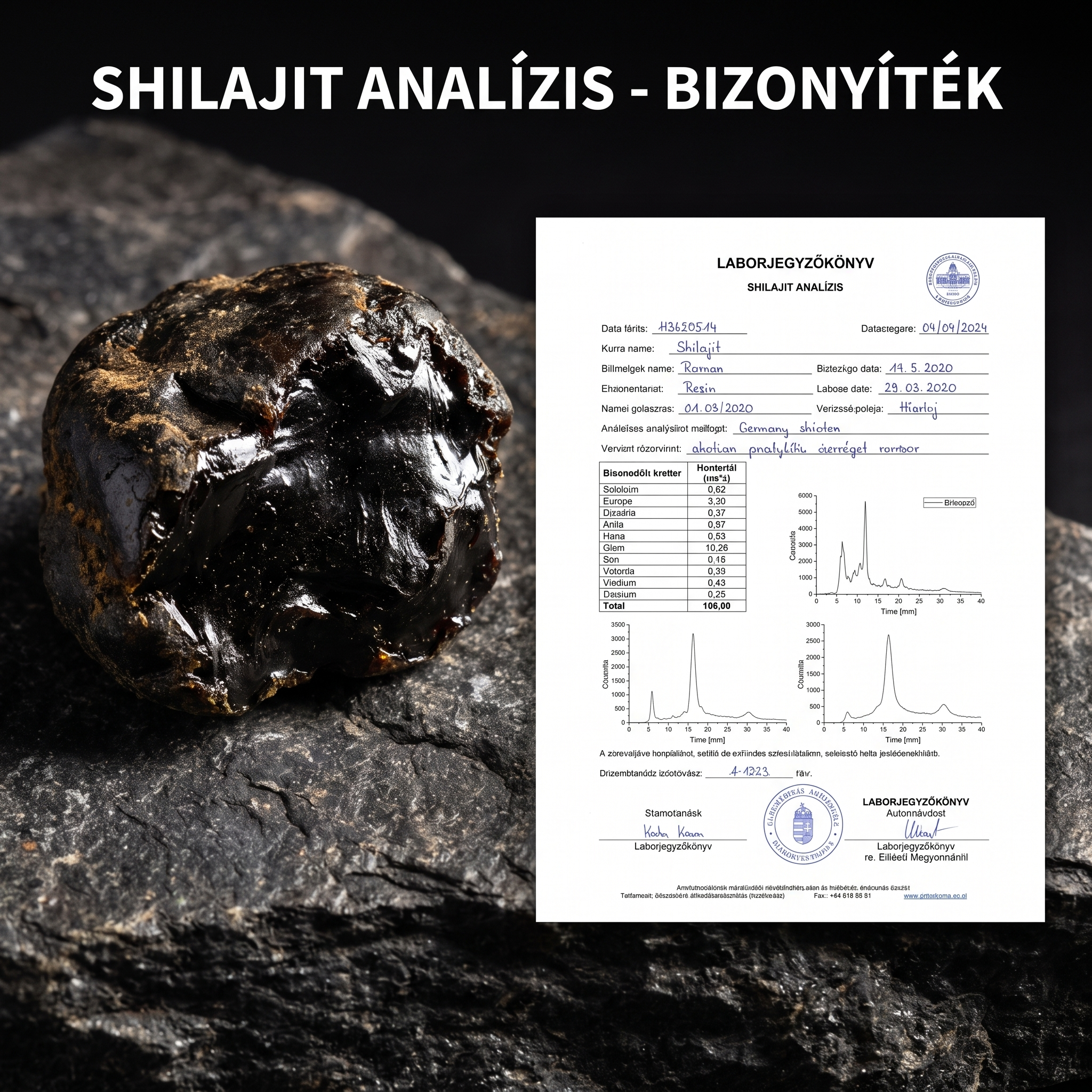 shilajit mellékhatás és laborvizsgálat — nyers gyanta jegyzőkönyvvel"