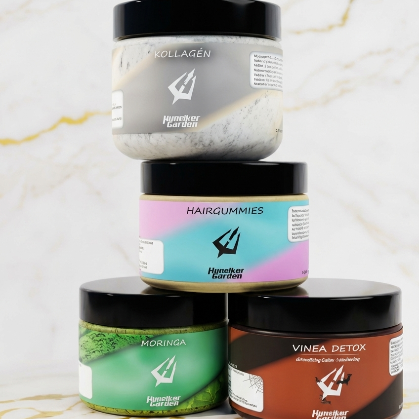 HunzikerGarden Beauty Csomag: HairGummy hajvitamin, folyékony Kollagén, Moringa és Vinea Detox a feszes bőrért és dús hajért