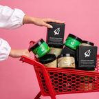 Moringa, Ashwagandha és orrtapasz csomag piros bevásárlókocsiban