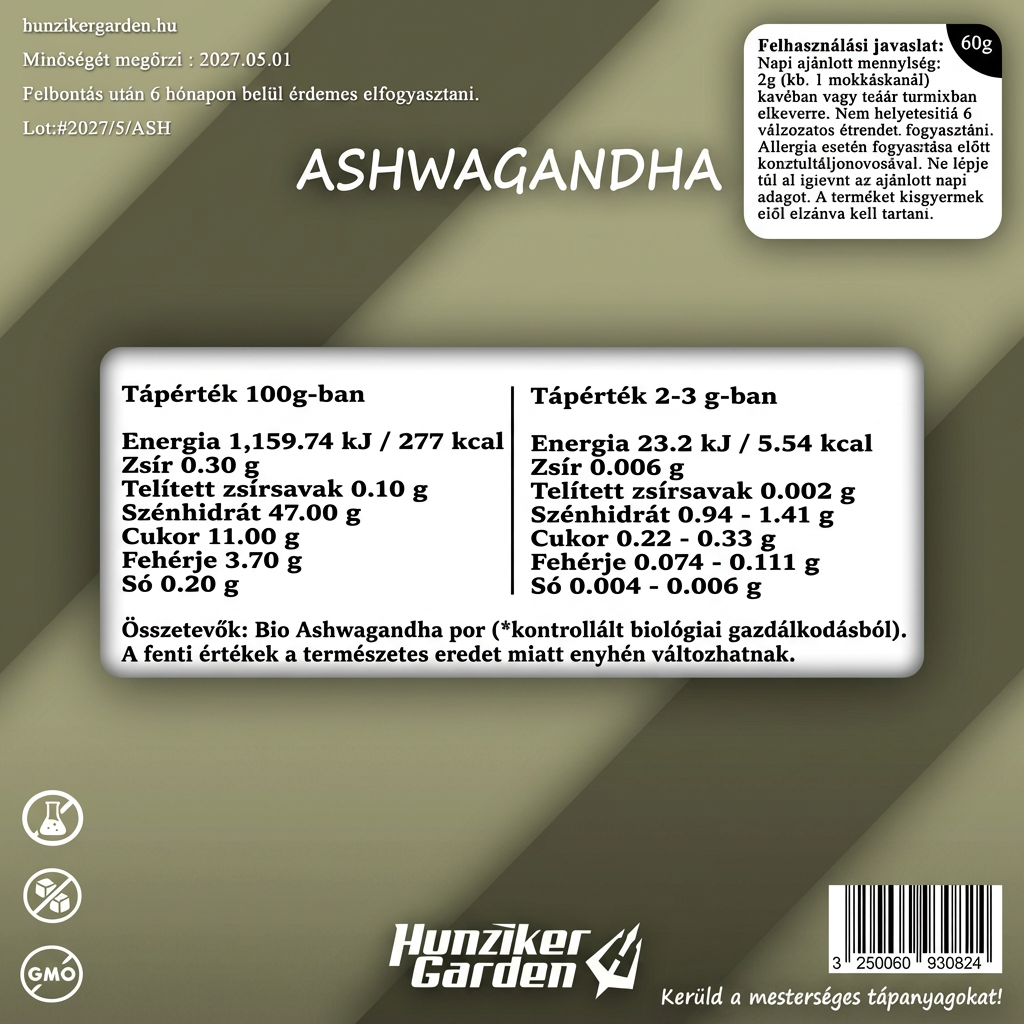 Hunziker Garden prémium minőségű Ashwagandha készítmény
