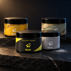HunzikerGarden Sport & Teljesítmény Csomag – Shilajit Honey, Kollagén, AranySzüret és Ashwagandha tégely sötét palakövön, négy termék egy csomagban