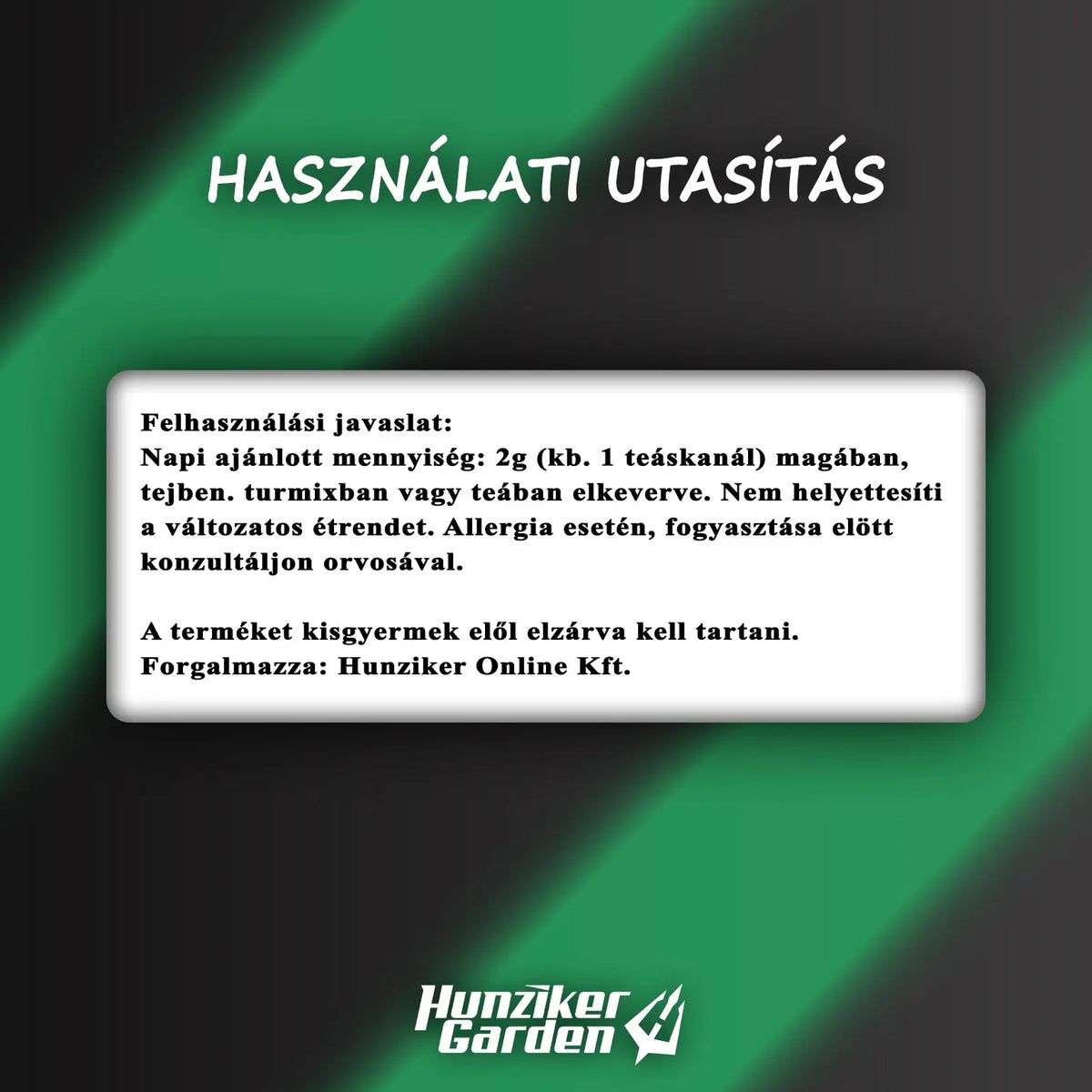 Moringa por használati utasítása: napi 2 g italban vagy turmixban